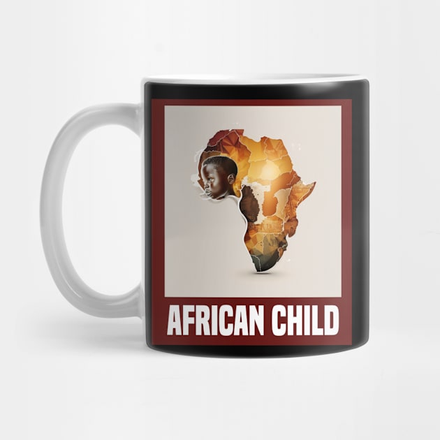 African Child Africa Map by Merchweaver